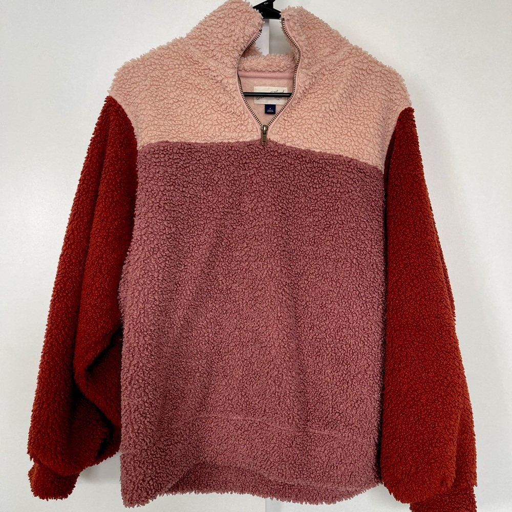 Tri color teddy jacket
